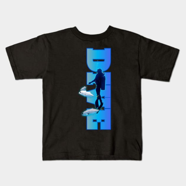 Scuba diving t-shirt designs Kids T-Shirt by Coreoceanart